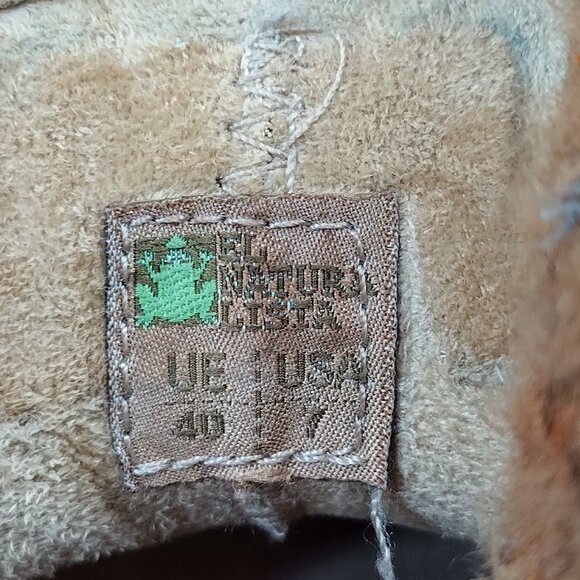 El Naturalista Cognac Leather & Sweater Knit Ankle Boots Women UE 40/ US 7 - Picture 15 of 15